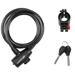 Force Strong Sprial Lås Med Holder Sort 150 Cm