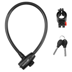 Force Strong Sprial Lås Med Holder Sort 60 Cm